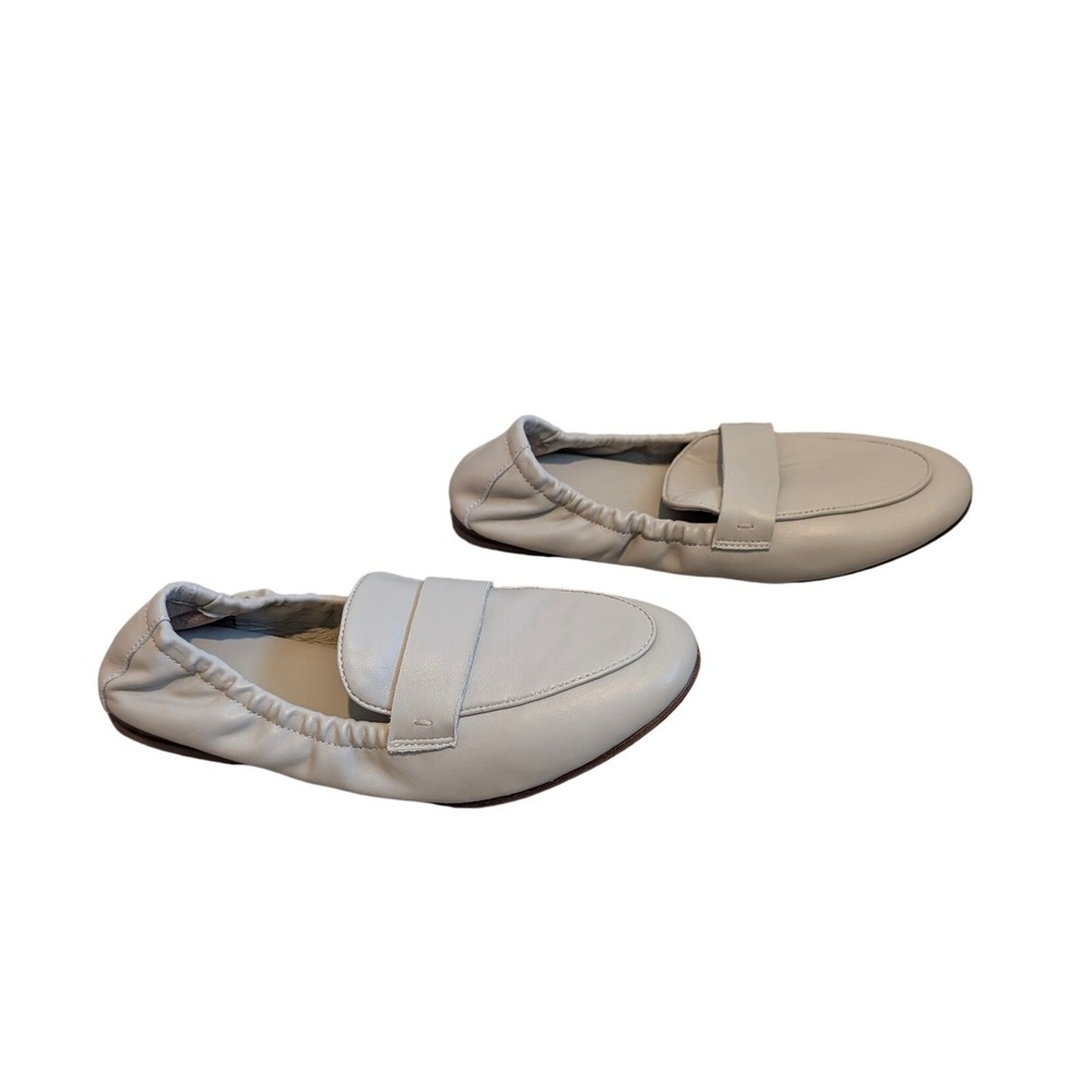 Quince Italian Leather Soft Loafer Cream Leather Elastic Heel Flats Size 7 - Picture 8 of 12